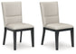Glinari - Dining Upholstered Side Chair (Set of 2) - Taupe / Black