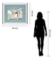 The Cabin By Natasia Cook - Mirror Framed Print Wall Art - Light Blue