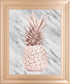 Rose Pineapple On Marble By Nature Magick - Framed Print Wall Art - Beige