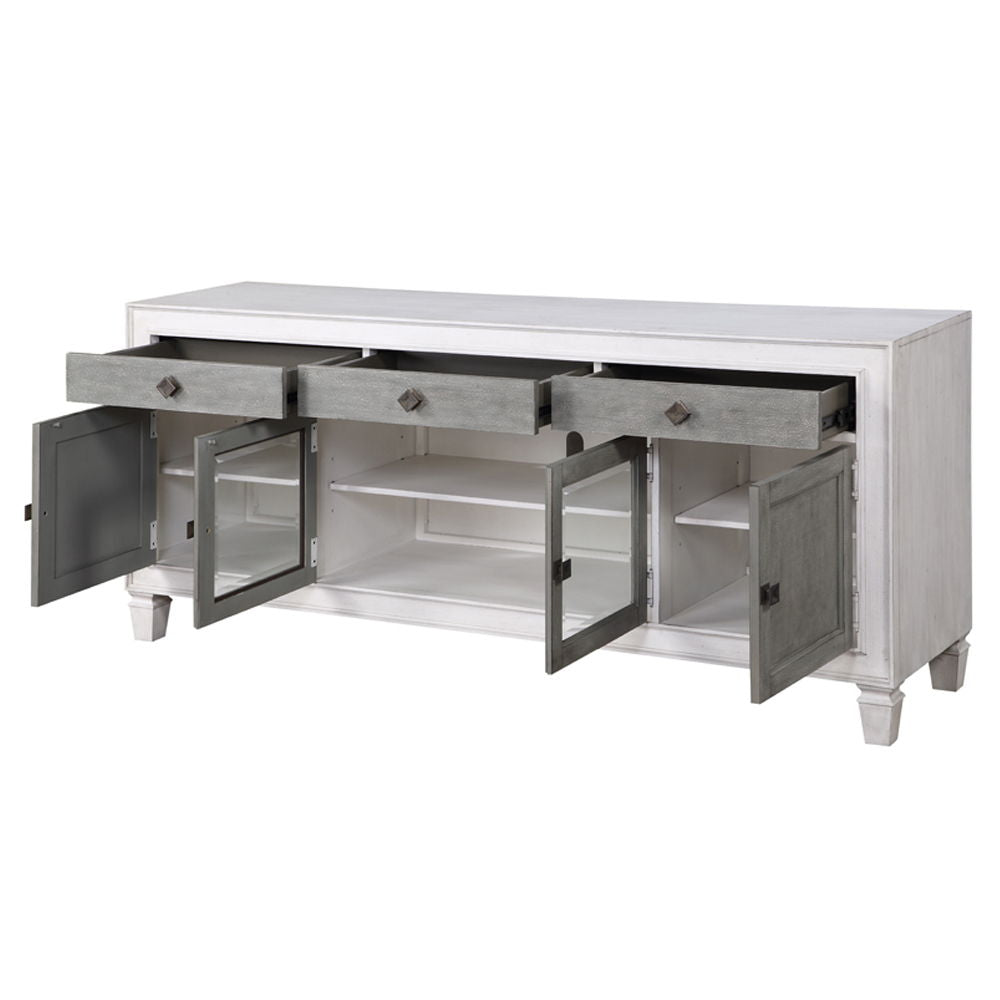 Katia - TV Stand - Rustic Gray & Weathered White