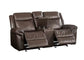 Lydia - Motion Loveseat With USB & Console - Brown Leather Aire