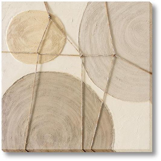 Braided Harmony - 39" x 39" Framed Wall Art - Beige