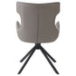 Damita - Camel Synthetic Leather Side Chair With Swivel (Set of 2) - Gray & Black Finsh
