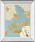 Scripted Poetic Peonies I By Lanie Loreth - Mirror Framed Print Wall Art - Light Blue