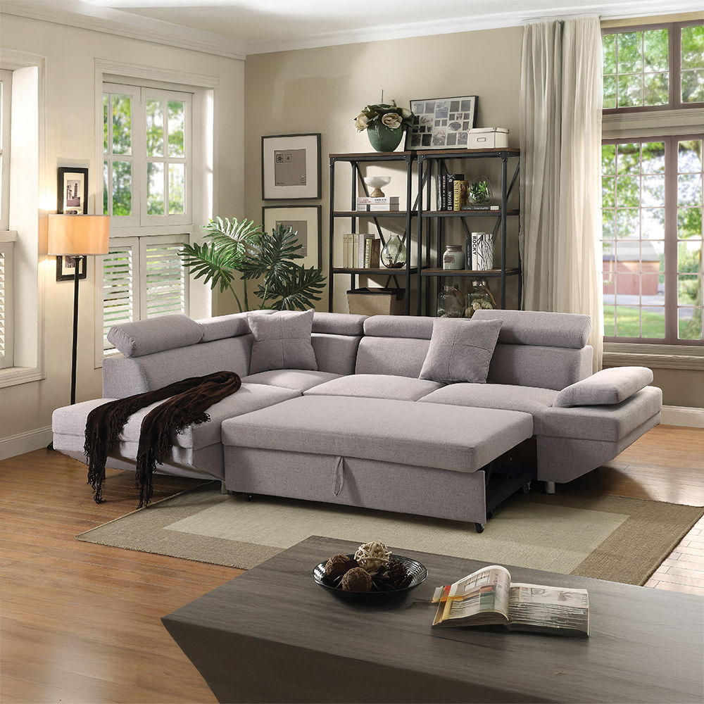 Jemima - Sectional Sofa - Gray Fabric