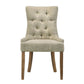 Yotam - Side Chair Set of 2) - Beige Fabric & Salvaged Oak
