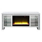 Noralie - 28" TV Stand With Fireplace & LED - Mirrored & Faux Diamonds