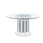 Noralie - Dining Table - Clear Glass Top & Mirrored & Faux Diamonds