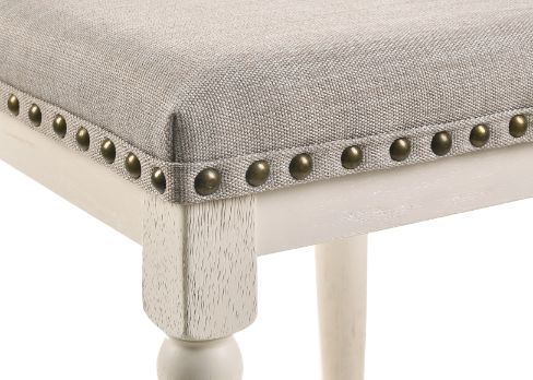 Tasnim - Counter Height Stool (Set of 2) - Tan Fabric & Antique White