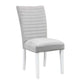 Elizaveta - Side Chair Set of 2) - Gray Velvet &White High Gloss