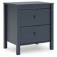 Simmenfort - Two Drawer Night Stand - Navy Blue