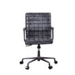 Barack - Office Chair - Vintage Black Top Grain Leather & Aluminum