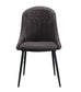 Abraham - Side Chair Set of 2) - Dark Gray Fabric & Black