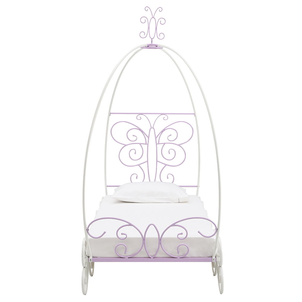 Priya II - Twin Bed With Canopy - White & Purple
