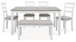 Stonehollow - Rectangular Drm Table Set (Set of 6) - White / Gray