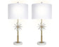 "Crystal Bloom II" Crystal And Marble Table Lamp (Set of 2) - White / Clear Crystal / Soft Gold