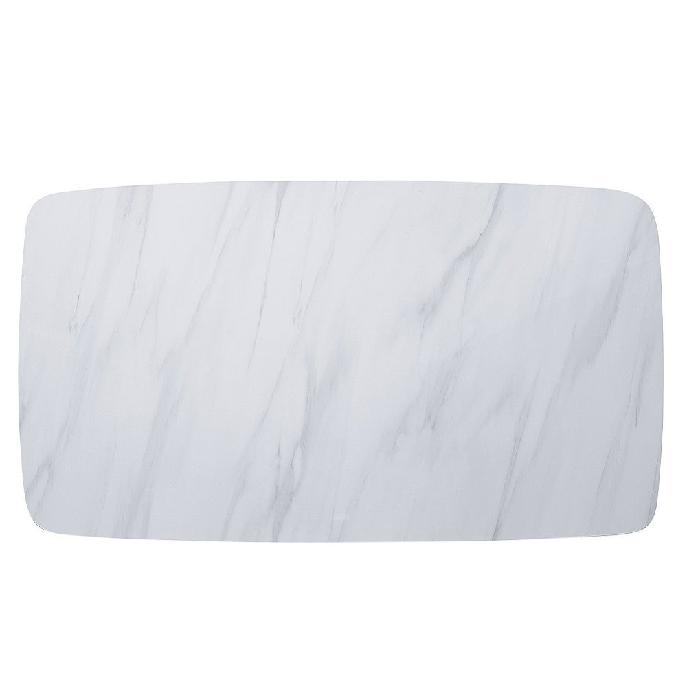 Madan - Dining Table With Marble Top - Marble Top & Weathered Gray