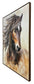 Windborne Stallion Hand-Embellished Canvas In Frame - Brown / Ivory