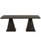 Plateau - Rectangle Table Pedestal Base - Rustic Espresso