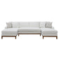 Valiant - Sectional Sofa With 4 Pillows - Ivory Chenille