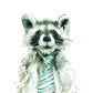Gallery Wrapped Giclee On Canvas Funny Pet In Tie - Gray