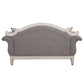 Florian - Loveseat With 3 Pillows - Gray Fabric & Antique White