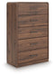 Fortlorn - Five Drawer Chest - Walnut Brown