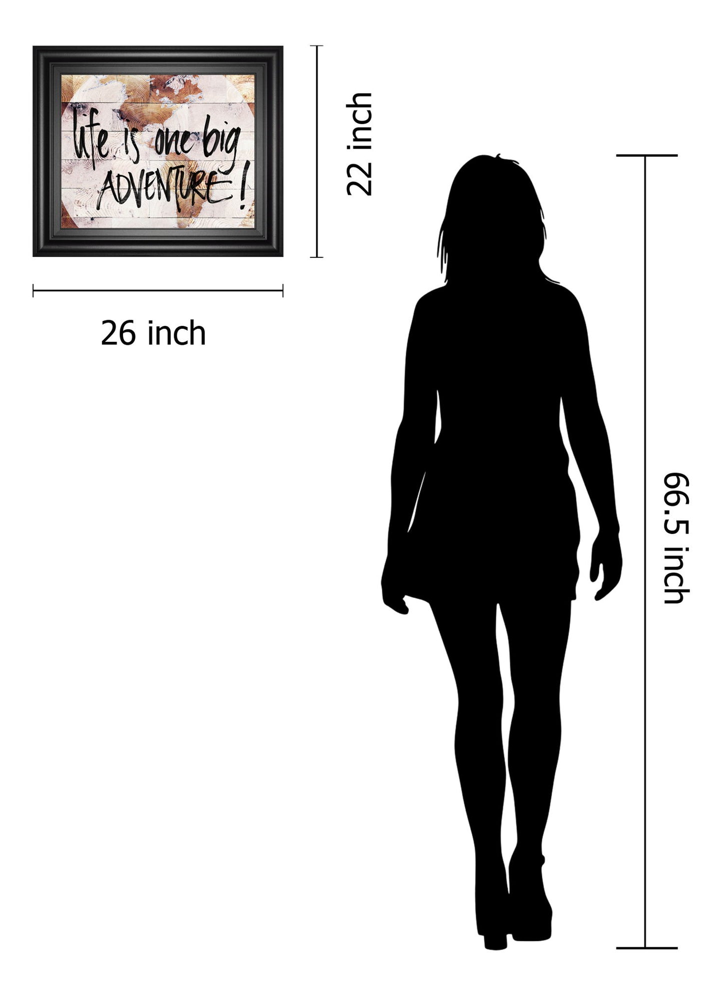 World On Wood By Sd Studios - Framed Print Wall Art - Dark Brown