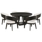 Leandro - 7 Piece Round Dining Table Set - Burnished Black