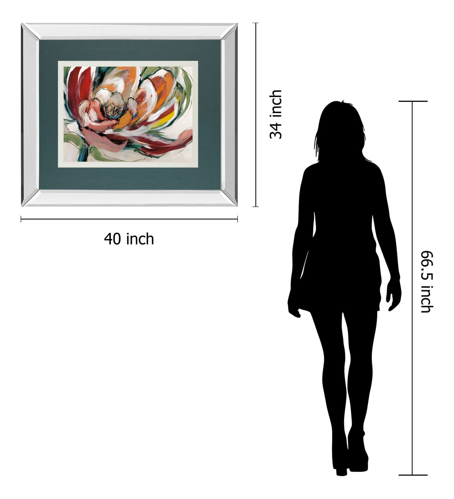 Bloomed I By Fitsimmons, A. - Mirror Framed Print Wall Art - Dark Gray