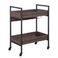 Jerrick - Serving Cart - Walnut & Black