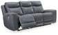 Mindanao - 2 Pc. - Power Reclining Sofa, Power Reclining Loveseat with Console - Steel