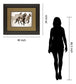 Painted Horses Run By Carol Walker - Framed Print Wall Art - Dark Brown