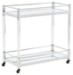 Chaseton - Bar Cart - Clear / Silver Finish