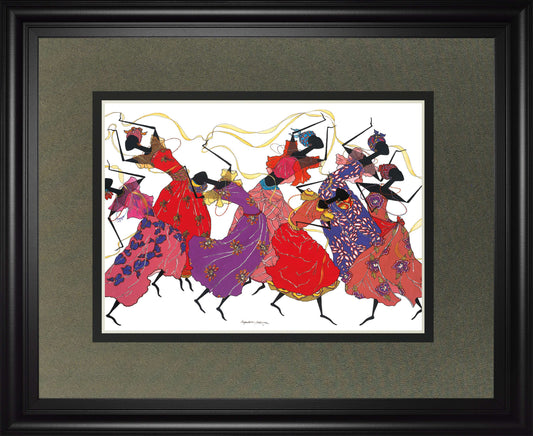 Lead Dancer In Purple Gown By Augusta Asberry - Framed Print Wall Art - Red