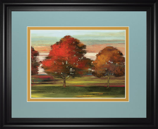 Tress In Motion By Alison Pearce - Framed Print Wall Art - Red