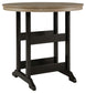 Fairen Trail - Round Bar Table w/Umb OPT - Black / Driftwood