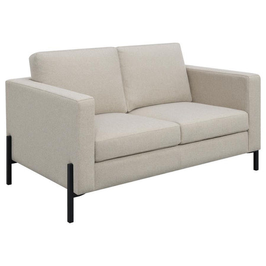 Tilly - Upholstered Track Arms Loveseat - Oatmeal