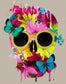 Framed Small - Floral Skull By Daniela Santiago - Pink