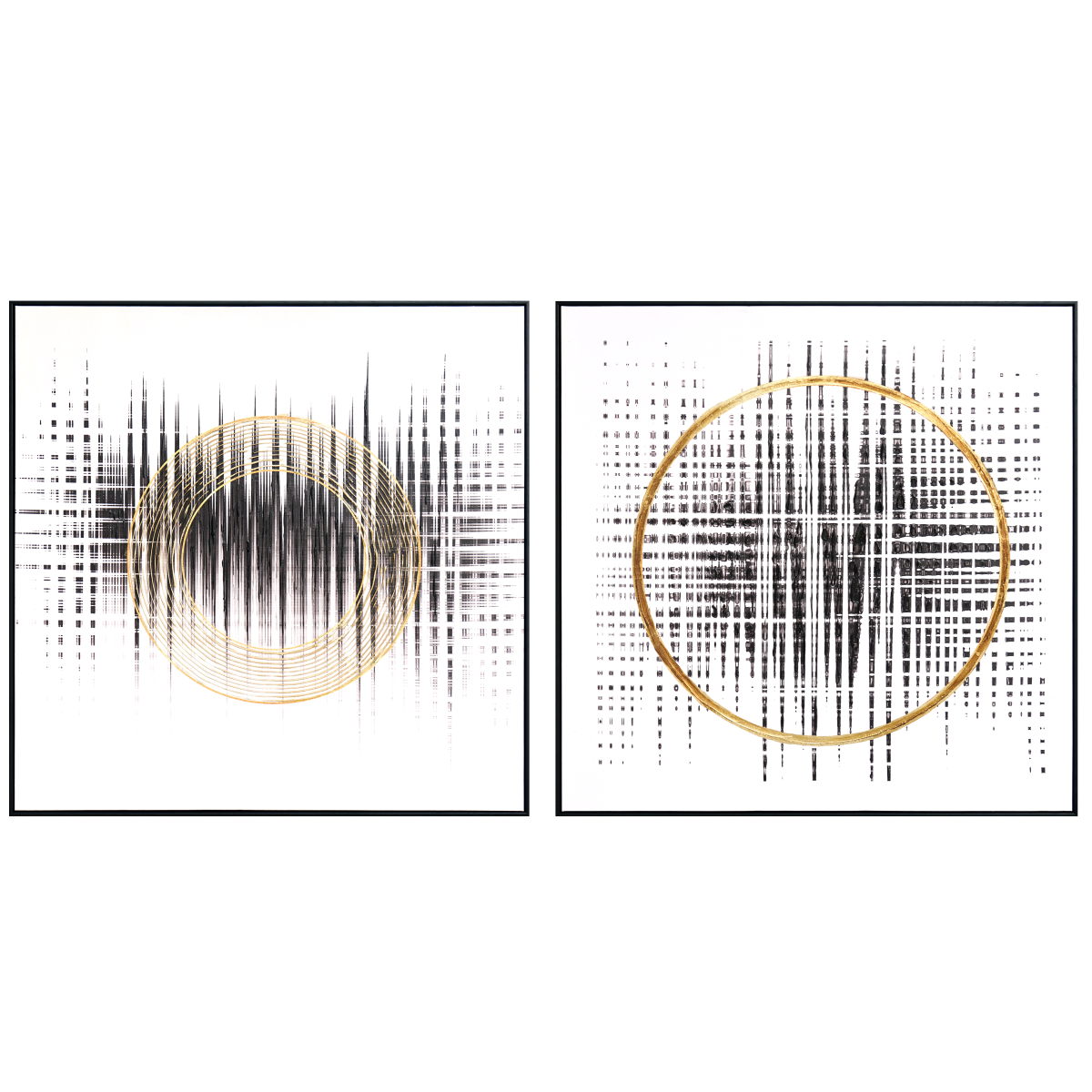 Hd Print Textured Canvas Foil In Frame (Set of 2) - White