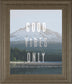 Good Vibes Only Quote Mount Hood By Nature Magick - Framed Print Wall Art - Pearl Silver