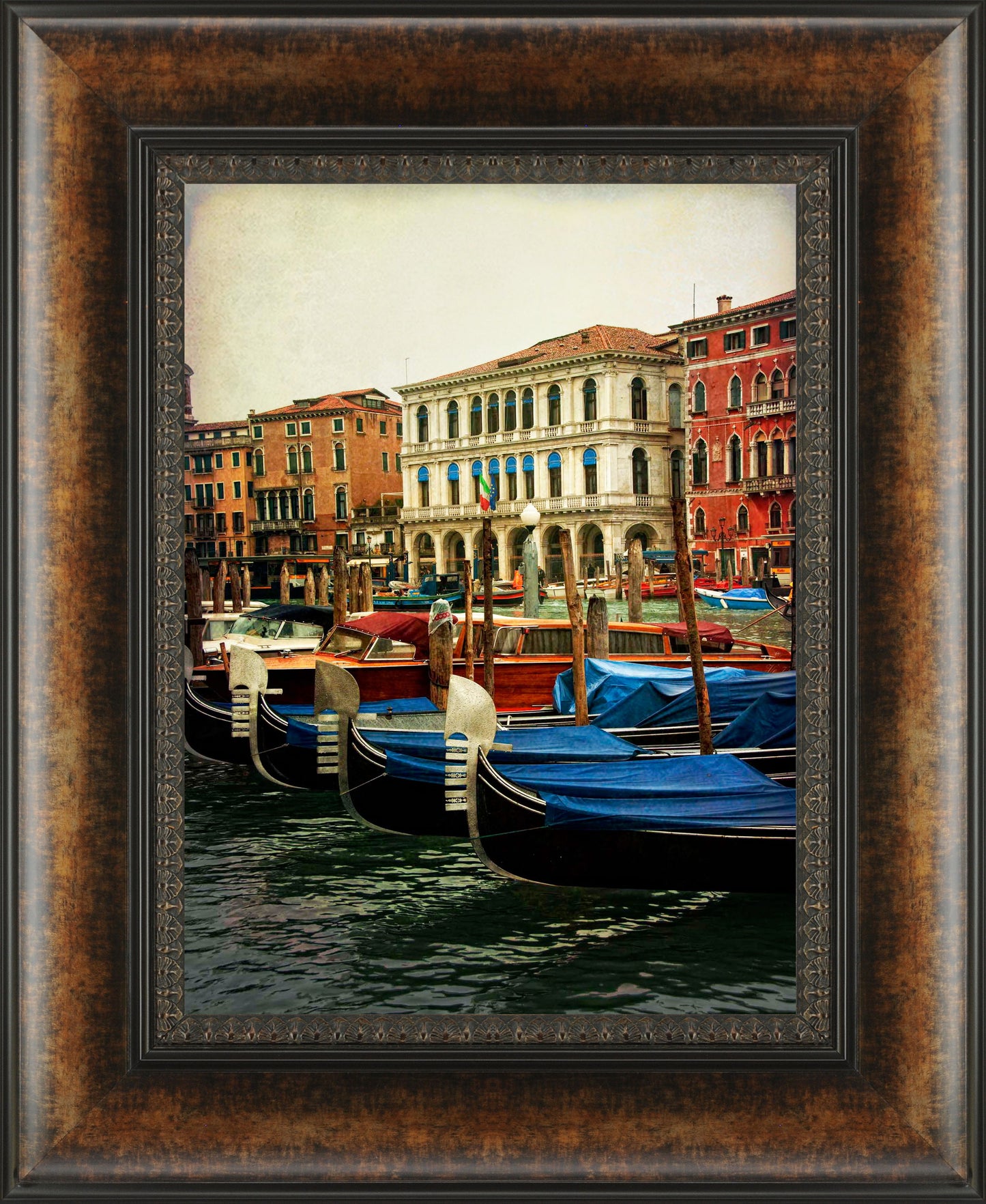 Venctian Canals II By Danny Head - Framed Print Wall Art - Blue
