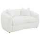 Isabella - Faux Sheepskin Upholstered Loveseat Natural - Ivory