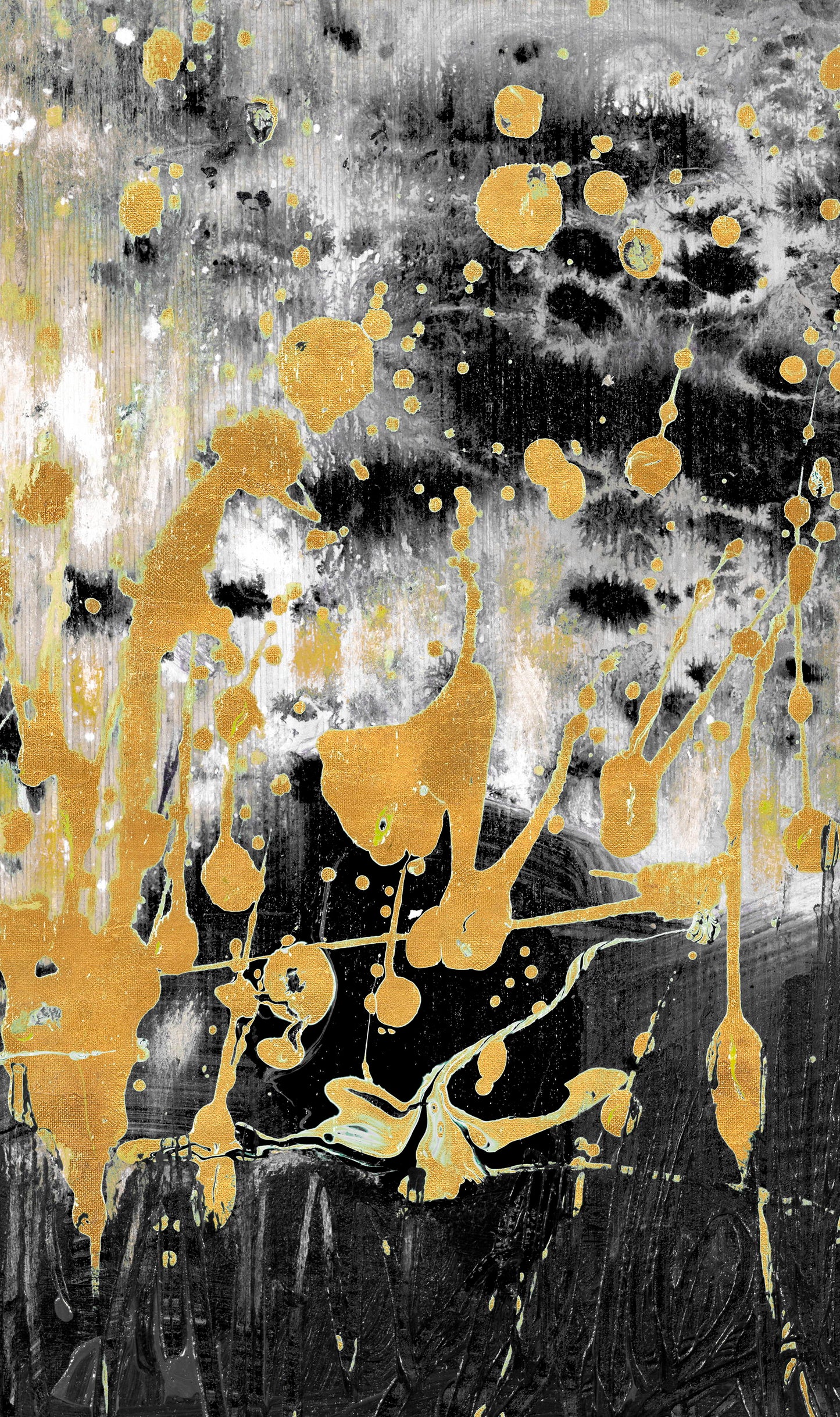 Framed Small - Gold Reflections By Andy Beauchamp - Dark Gray