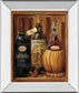 Vintage Wine Il - Mirror Framed Print Wall Art - Dark Brown