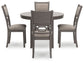 Wrenning - Dining Room Table Set (Set of 5) - Gray