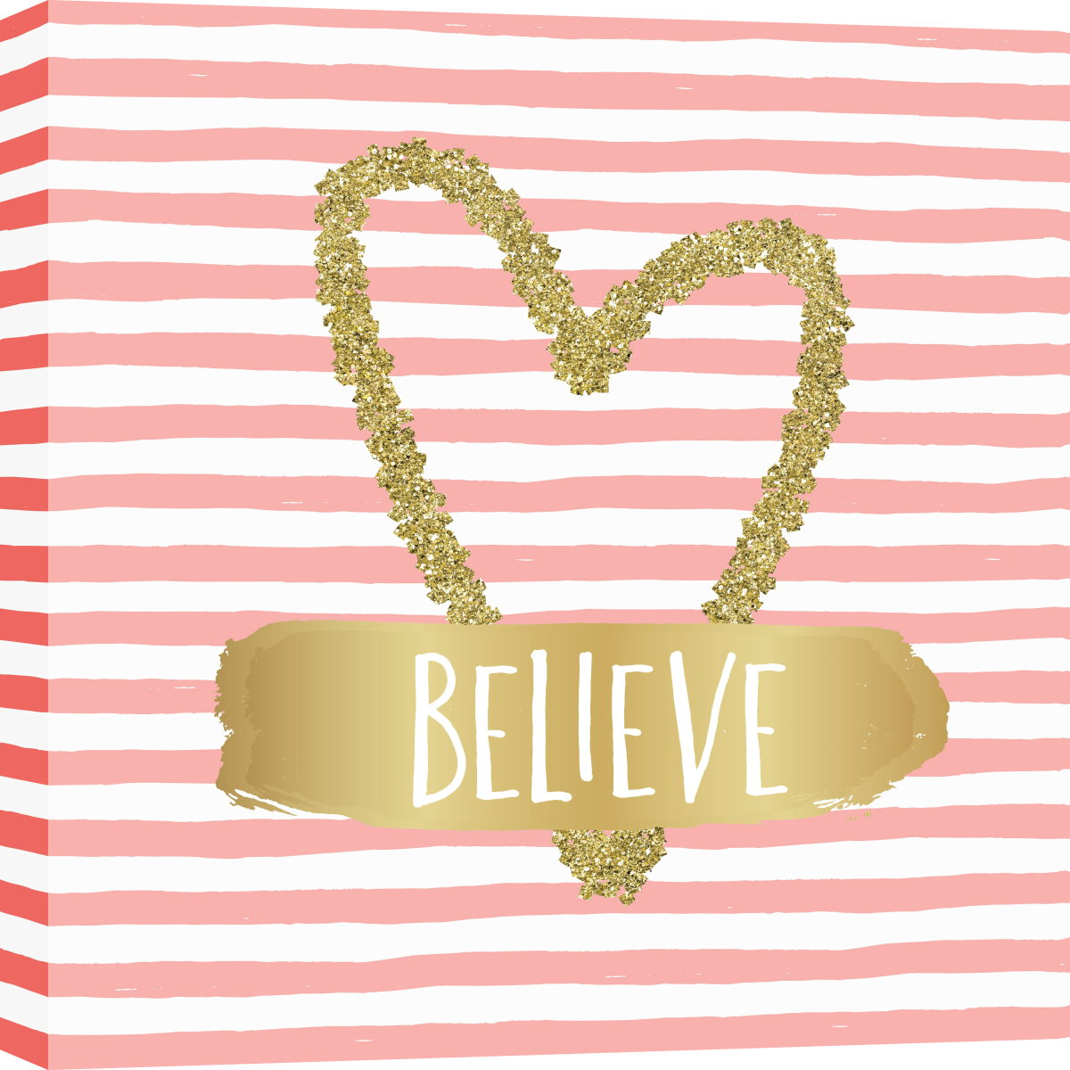 Mixed Media Canvas Believe - Pink