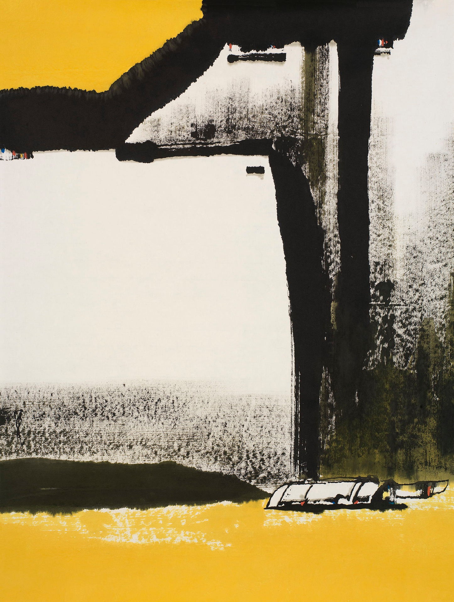 Framed Small - Yellow Abstract Vertical I By Urban Pearl Collection, Llc - Yellow