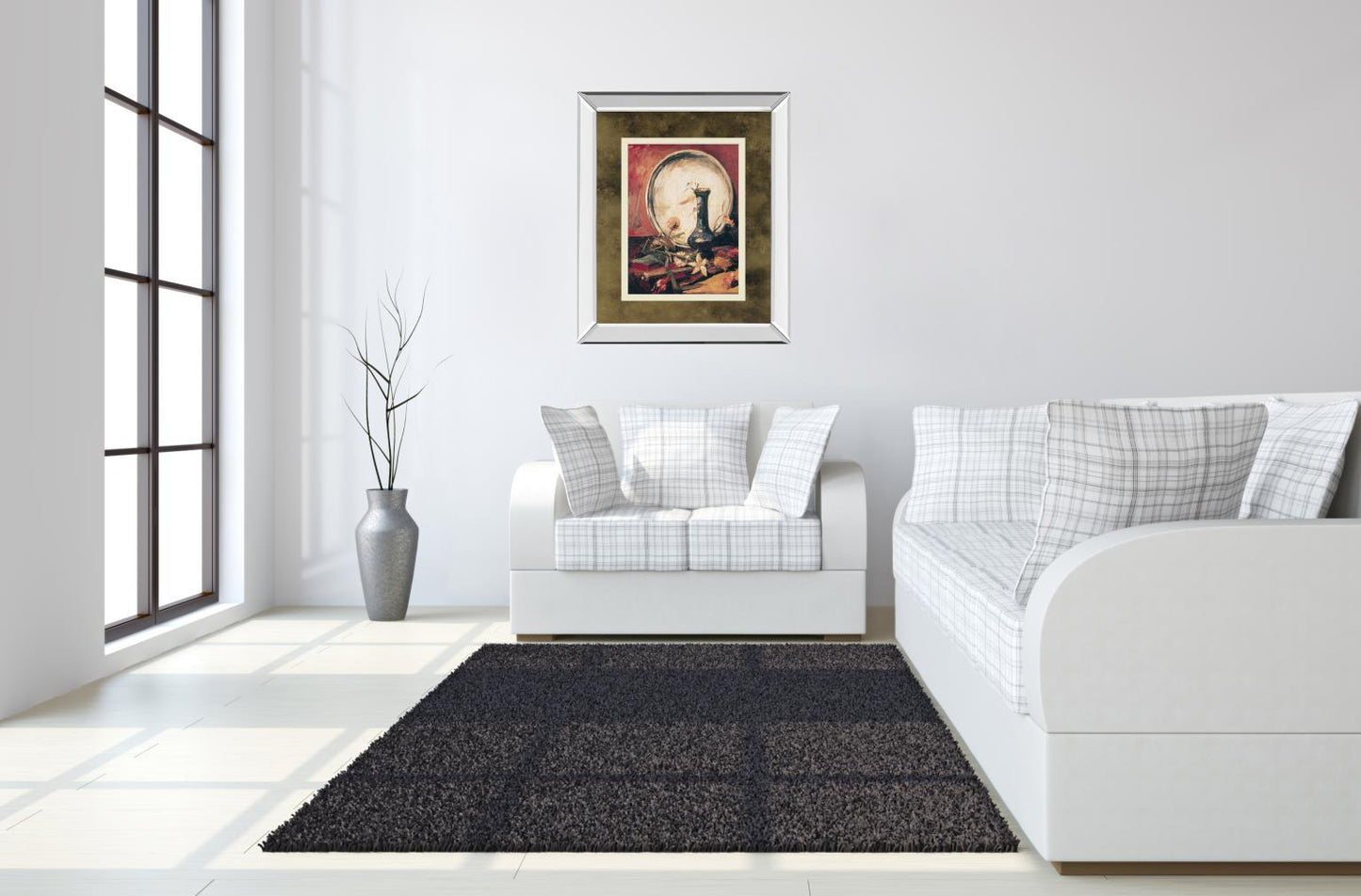 Still Life With Flowers By Vincent Van Gogh - Mirror Framed Print Wall Art - Red