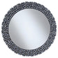 Claudette - Round Wall Mirror With Textural Frame - Gray